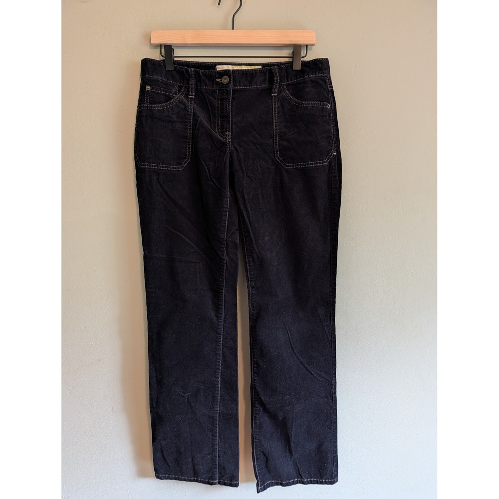 Vintage Y2K Ann Taylor LOFT Slim Boot Black Corduroy Pants Mid Rise Size 8